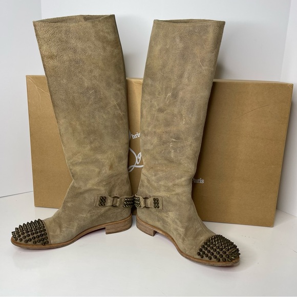 CHRISTIAN LOUBOUTIN Spiked Boots “Flat crosta” - Picture 4 of 13